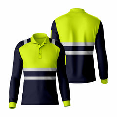 Hi Vis Long Sleeve Polo Shirt PF103 — Yellow or Orange TORO ACTIVA