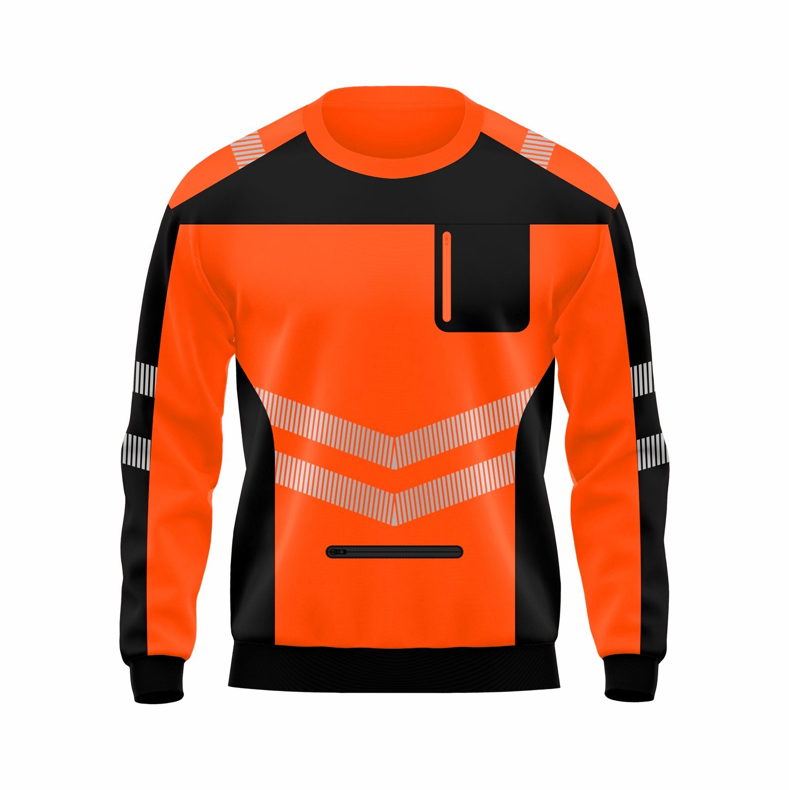 Toro Activa Hi-Vis Pullover Pockets Crew Neck Cuffed Sweatshirt - Black/Orange TORO ACTIVA