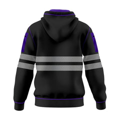 Toro Activa Hi-Vis Workwear Fleece Pullover Hoodie W1006 Purple Black TORO ACTIVA
