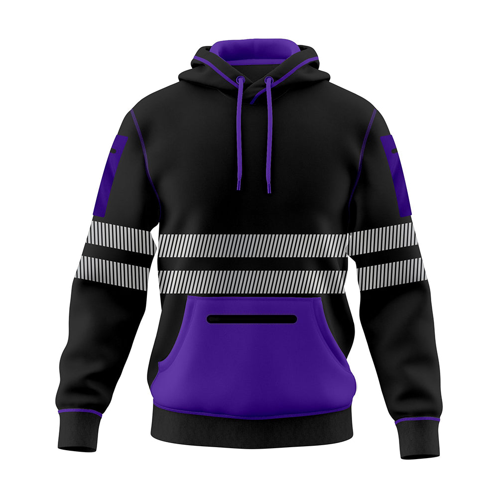 Toro Activa Hi-Vis Workwear Fleece Pullover Hoodie W1006 Purple Black TORO ACTIVA