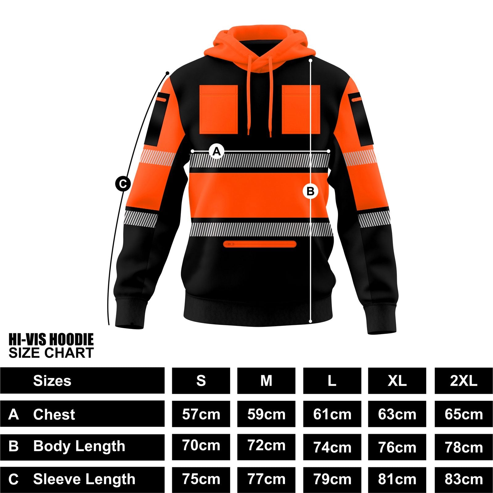 Toro Activa Mens Hi-Vis Pullover Hoodie 807 - Orange/Black TORO ACTIVA