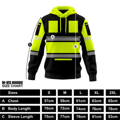 Toro Activa Mens Hi-Vis Pullover Hoodie 807 - Yellow/Black TORO ACTIVA