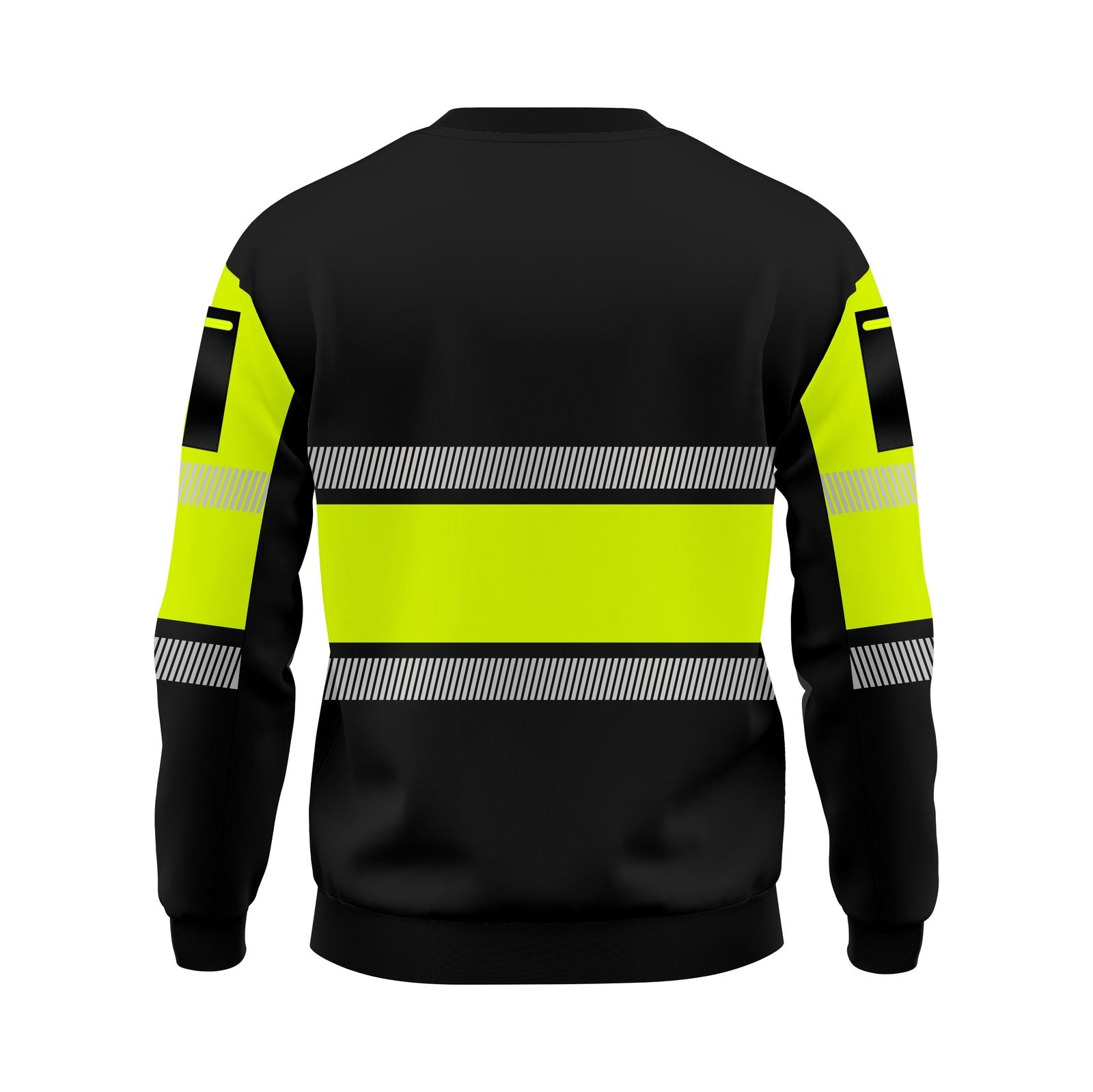 Yellow and Black Hi-Vis Long Sleeve Round Neck Sweatshirt - reflective tape detail