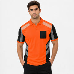 Hi-Vis Short Sleeve T-Shirt 805 - Orange/Black - front view