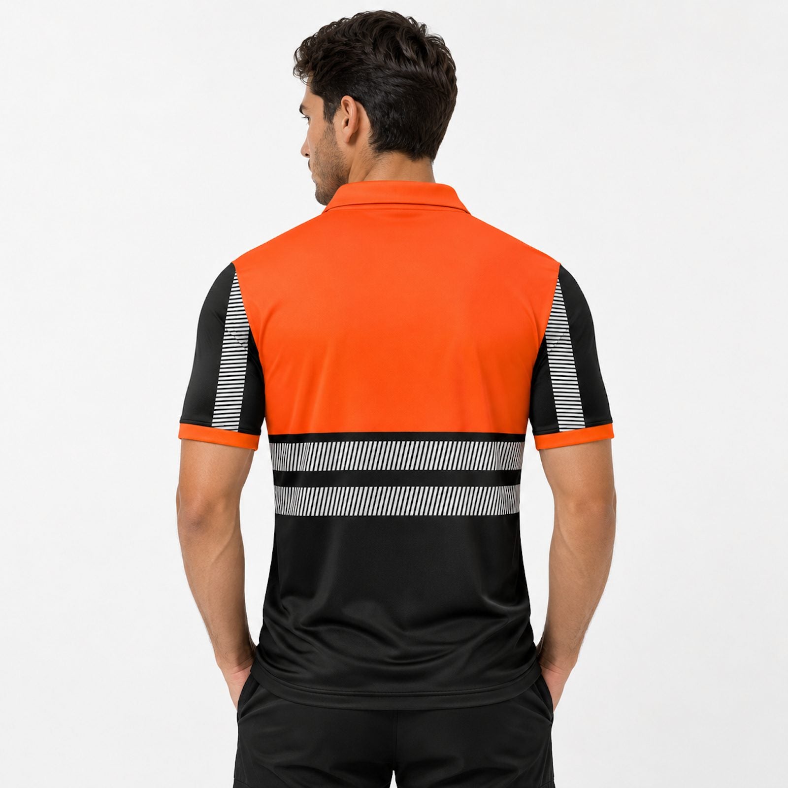 Hi-Vis Short Sleeve T-Shirt 805 - Orange/Black - back view