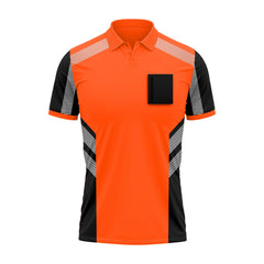 Hi-Vis Short Sleeve T-Shirt 805 - Orange/Black - reflective tape detail