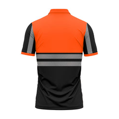 Hi-Vis Short Sleeve T-Shirt 805 - Orange/Black - chest pocket detail