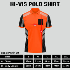 Hi-Vis Short Sleeve T-Shirt 805 - Orange/Black - model photo