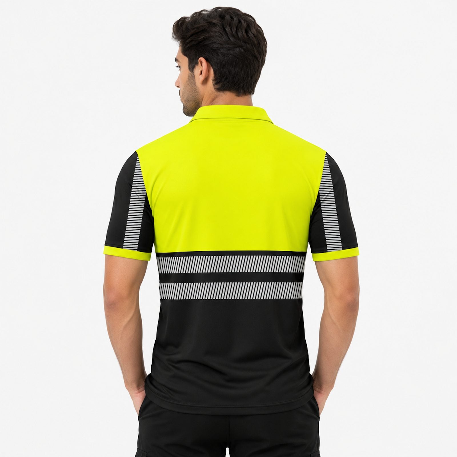 Hi-Vis Short Sleeve T-Shirt 805 - Yellow/Black - back view
