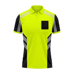 Hi-Vis Short Sleeve T-Shirt 805 - Yellow/Black - reflective tape detail