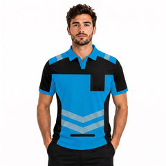 Hi-Vis Short Sleeve T-Shirt 808 - Blue/Black - product view