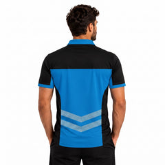 Hi-Vis Short Sleeve T-Shirt 808 - Blue/Black - reflective tape detail