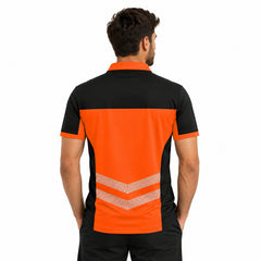Hi-Vis Short Sleeve T-Shirt 808 - Orange/Black - front view