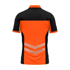 Hi-Vis Short Sleeve T-Shirt 808 - Orange/Black - reflective tape detail