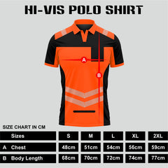 Hi-Vis Short Sleeve T-Shirt 808 - Orange/Black - model photo