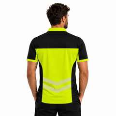 Hi-Vis Short Sleeve T-Shirt 808 - Yellow/Black - front view