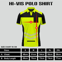 Hi-Vis Short Sleeve T-Shirt 808 - Yellow/Black - chest pocket detail