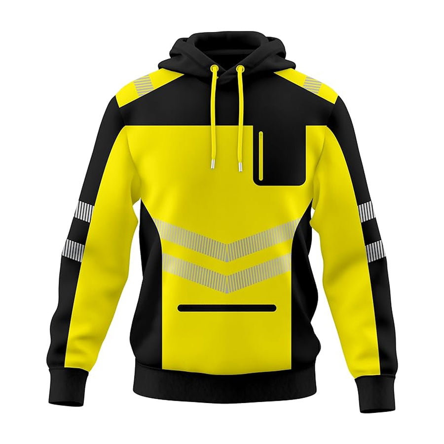 Hi-Vis Fleece Hoodie for Every Build — S to 5XL - HV808 Yellow Black TORO ACTIVA
