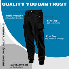Toro Activa Kids PE Fleece Cargo Jog Pants - Black TORO ACTIVA