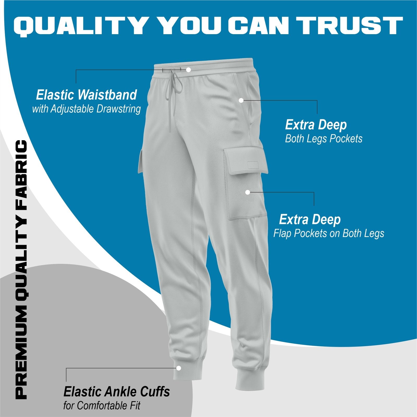 Toro Activa Kids PE Fleece Cargo Jog Pants - Grey TORO ACTIVA