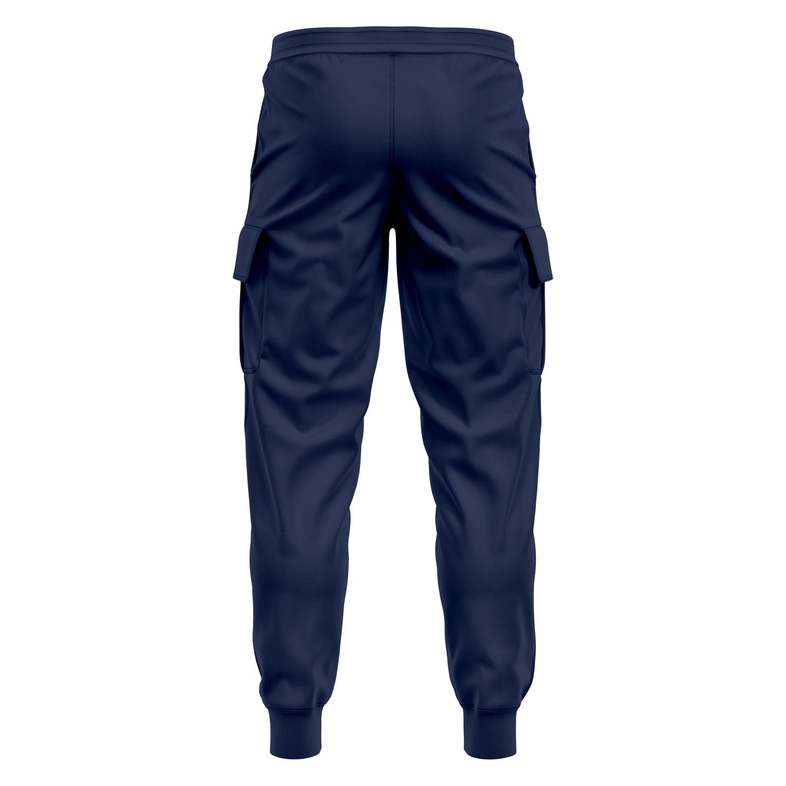 Mens Cargo Fleece Cuffed Slim Fit Track Pants - Light Blue - back view close-up