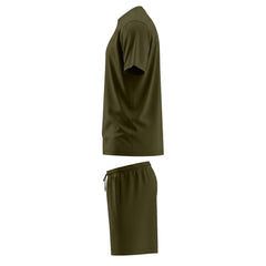 Mens Gym Set T-Shirt & Shorts - Olive TORO ACTIVA