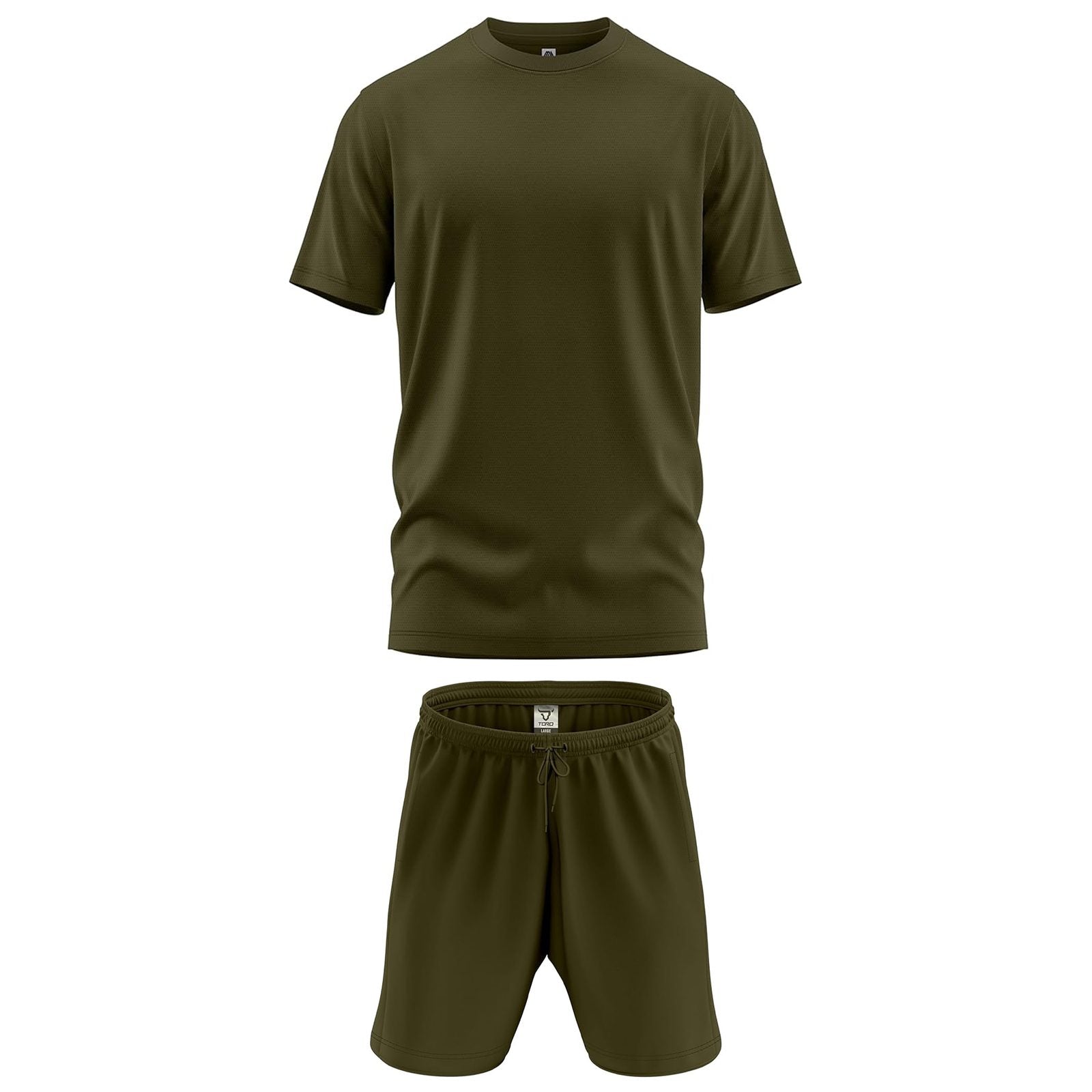 Mens Gym Set T-Shirt & Shorts - Olive TORO ACTIVA