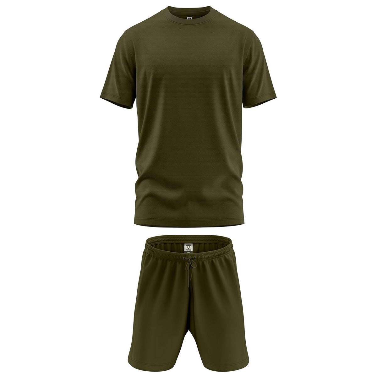 Mens Gym Set T-Shirt & Shorts - Olive TORO ACTIVA