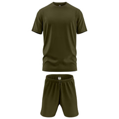 Mens Gym Set T-Shirt & Shorts - Olive TORO ACTIVA