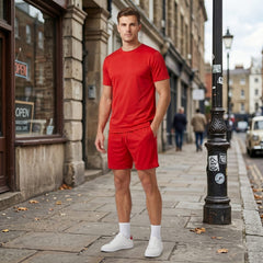 Mens Gym Set T-Shirt & Shorts - Red TORO ACTIVA