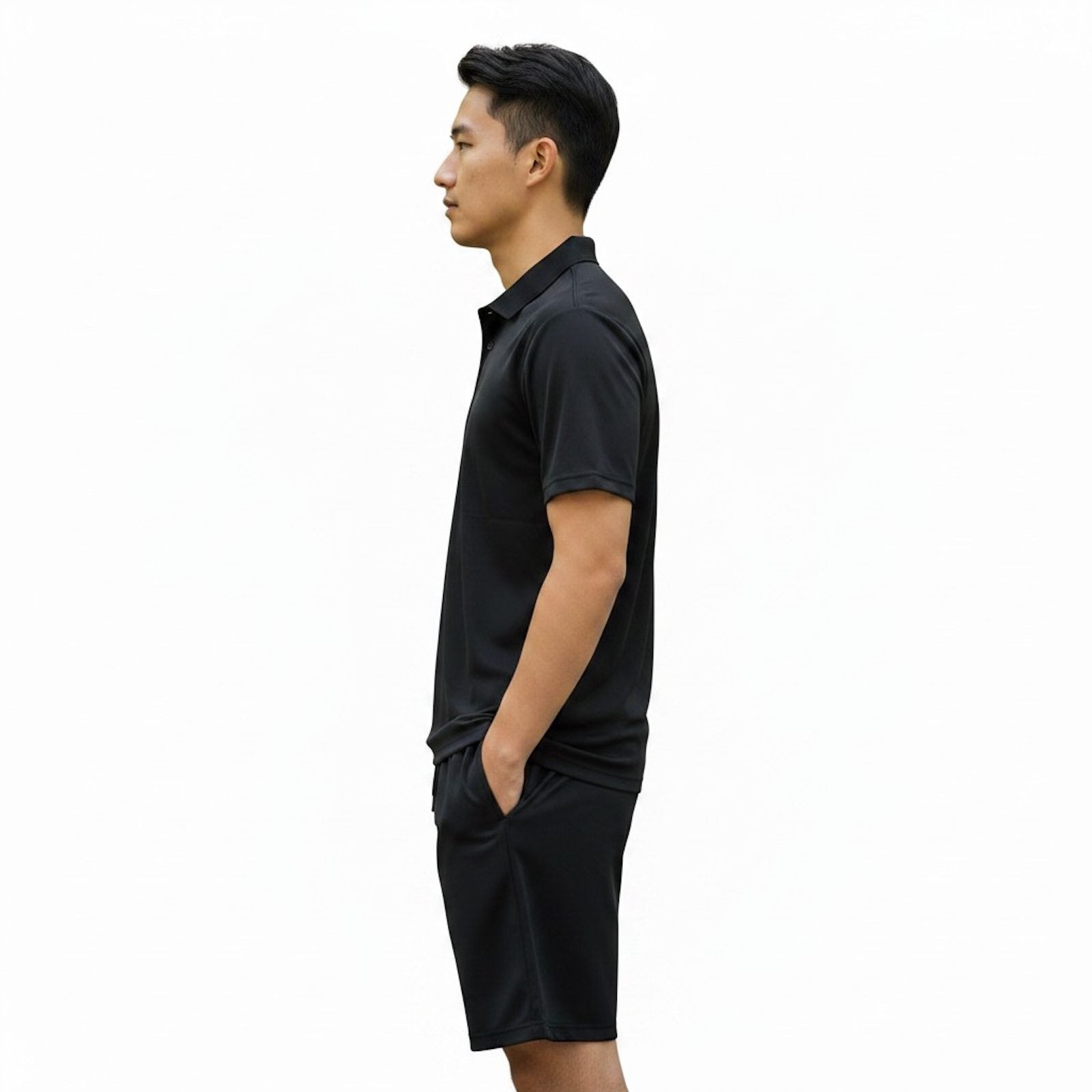Mens Performance Polo & Shorts Set - Black TORO ACTIVA