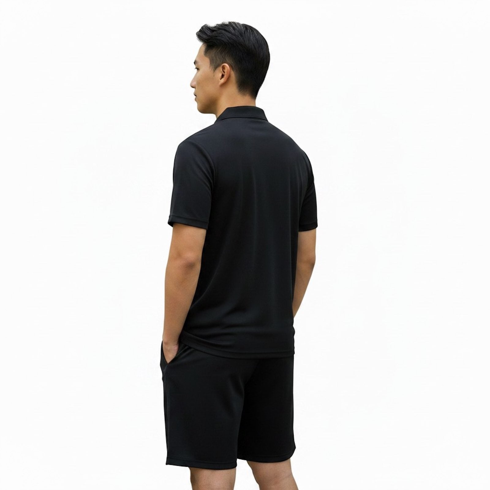 Mens Performance Polo & Shorts Set - Black TORO ACTIVA