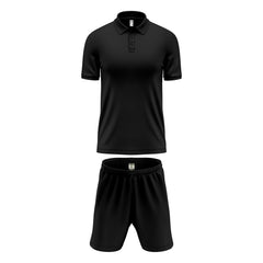 Mens Performance Polo & Shorts Set - Black TORO ACTIVA