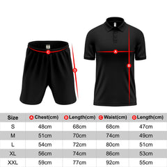 Mens Performance Polo & Shorts Set - Black TORO ACTIVA