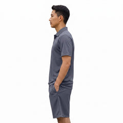 Mens Performance Polo & Shorts Set - Grey TORO ACTIVA
