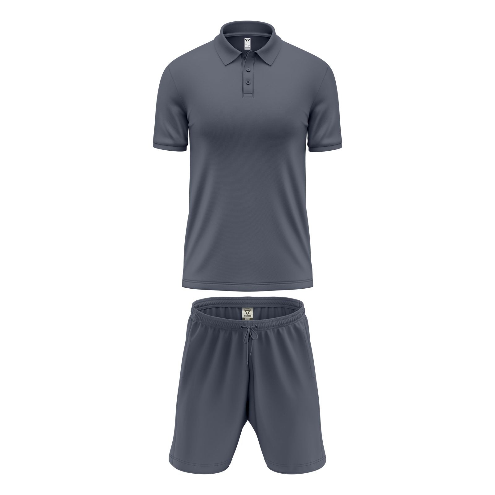 Mens Performance Polo & Shorts Set - Grey TORO ACTIVA