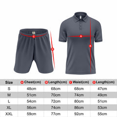 Mens Performance Polo & Shorts Set - Grey TORO ACTIVA