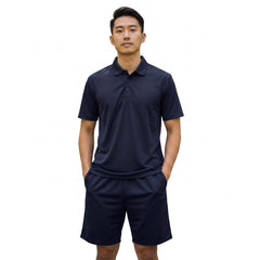 Mens Performance Polo & Shorts Set - Navy TORO ACTIVA