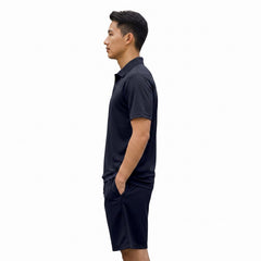 Mens Performance Polo & Shorts Set - Navy TORO ACTIVA