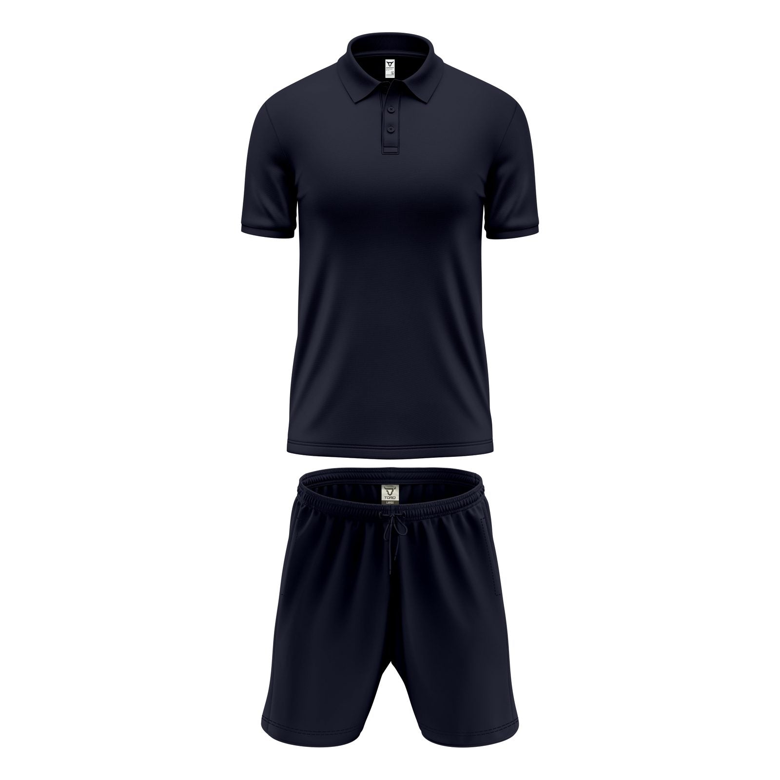Mens Performance Polo & Shorts Set - Navy TORO ACTIVA