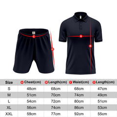 Mens Performance Polo & Shorts Set - Navy TORO ACTIVA