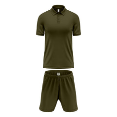 Mens Performance Polo & Shorts Set - Olive TORO ACTIVA