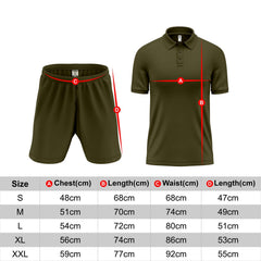 Mens Performance Polo & Shorts Set - Olive TORO ACTIVA
