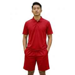 Mens Performance Polo & Shorts Set - Red TORO ACTIVA