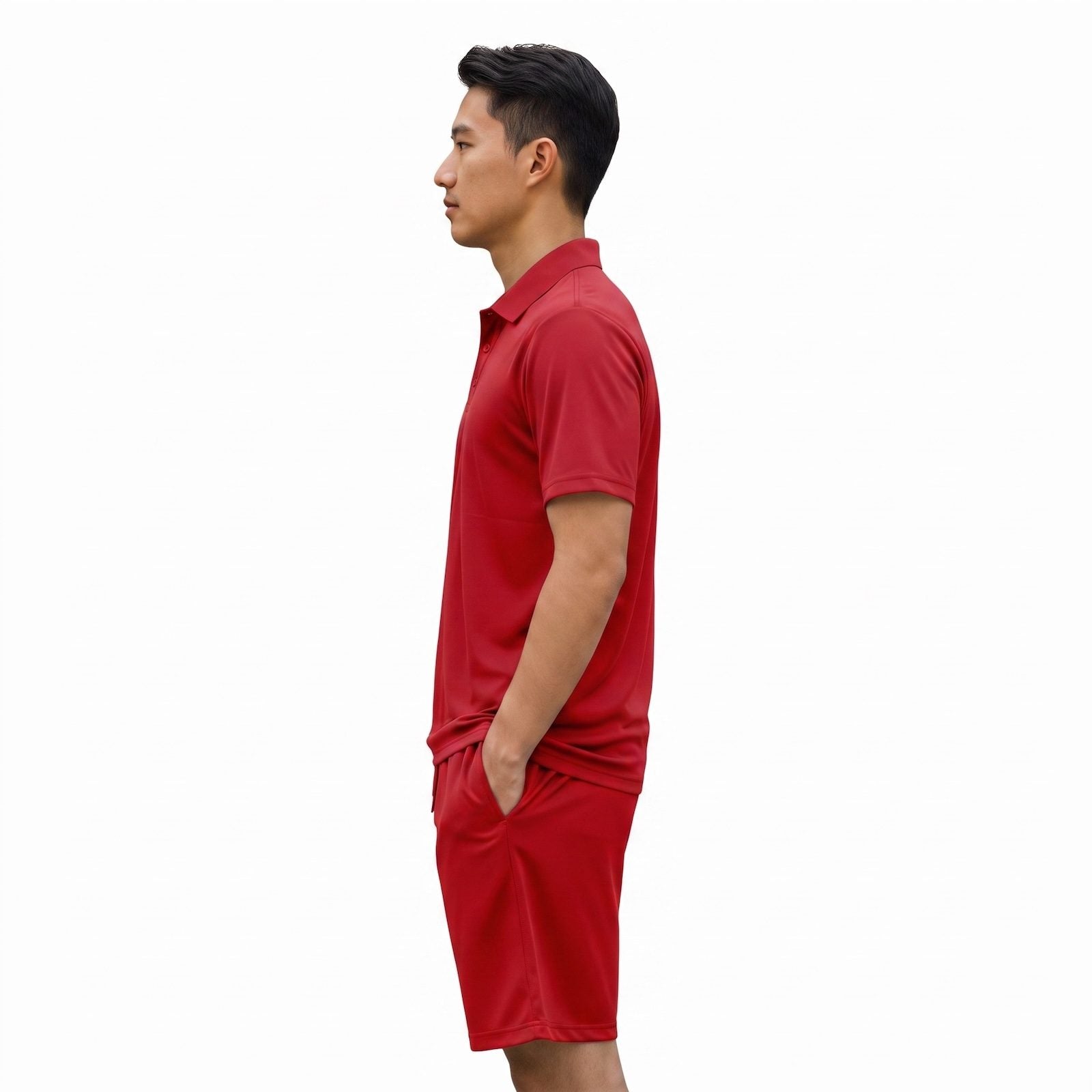 Mens Performance Polo & Shorts Set - Red TORO ACTIVA