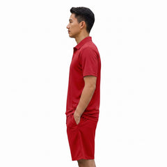 Mens Performance Polo & Shorts Set - Red TORO ACTIVA