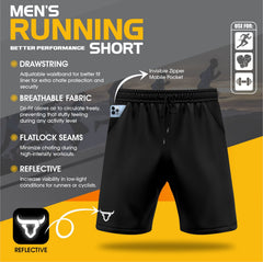 Toro Activa - Men's Running Shorts Pack of 2 - Black & Grey TORO ACTIVA