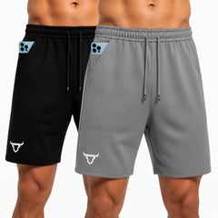 Toro Activa - Men's Running Shorts Pack of 2 - Black & Grey TORO ACTIVA