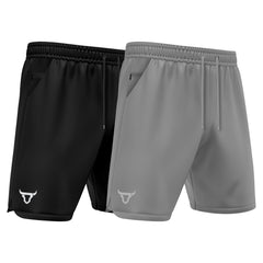 Toro Activa - Men's Running Shorts Pack of 2 Black Grey TORO ACTIVA