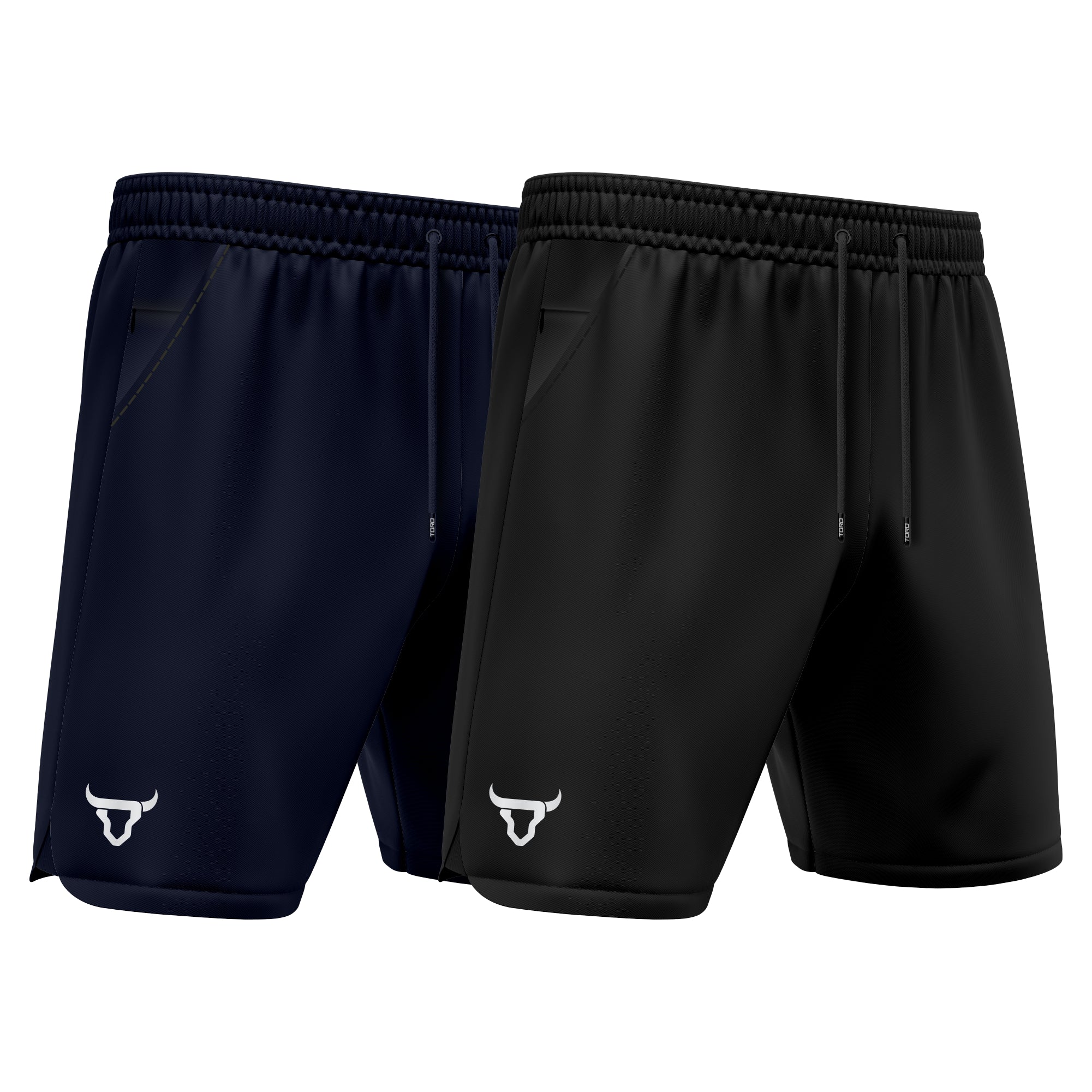 Toro Activa - Men's Running Shorts Pack of 2 Black Navy TORO ACTIVA